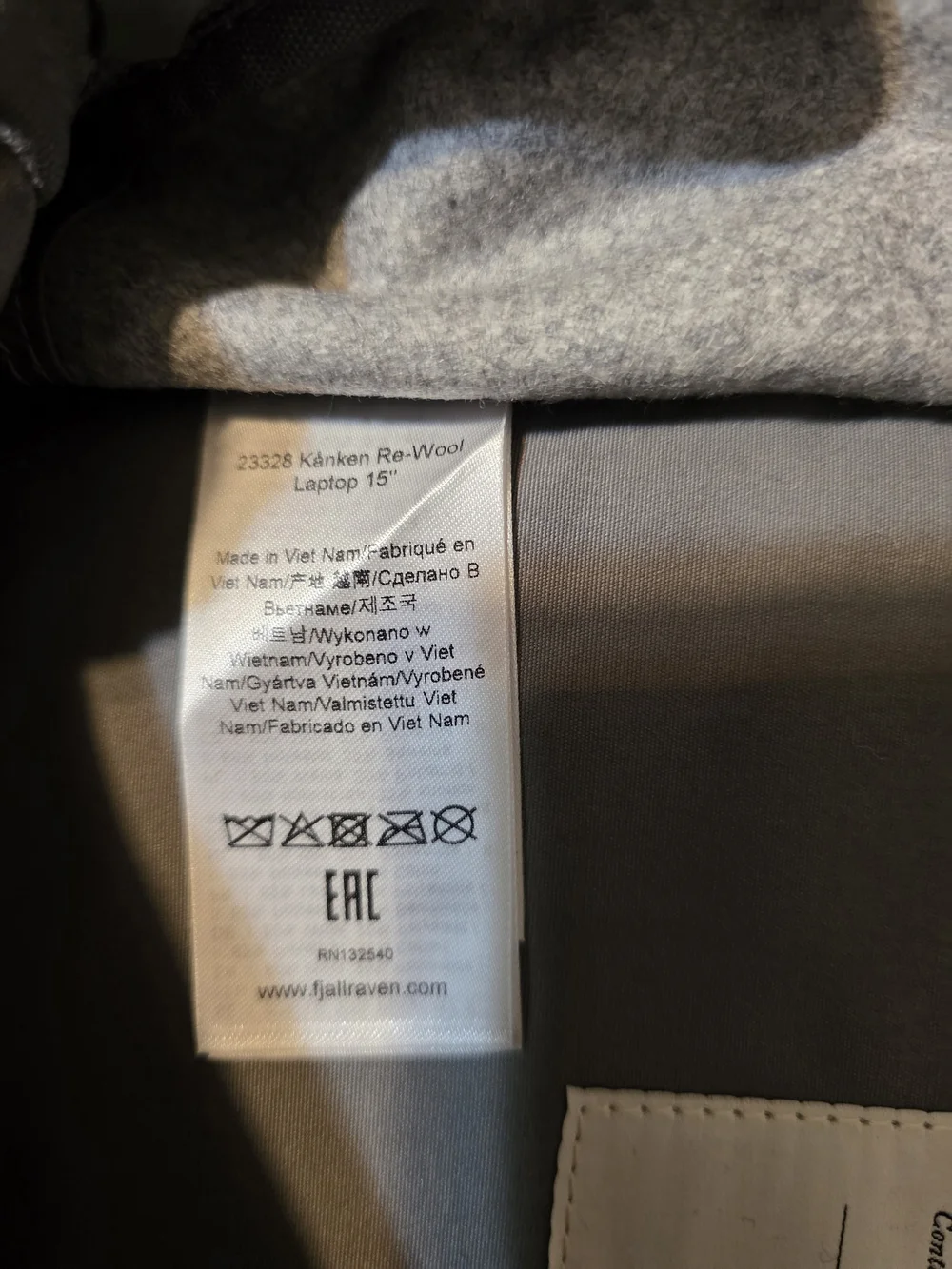 NWT! Kånken Re-Wool Laptop 15